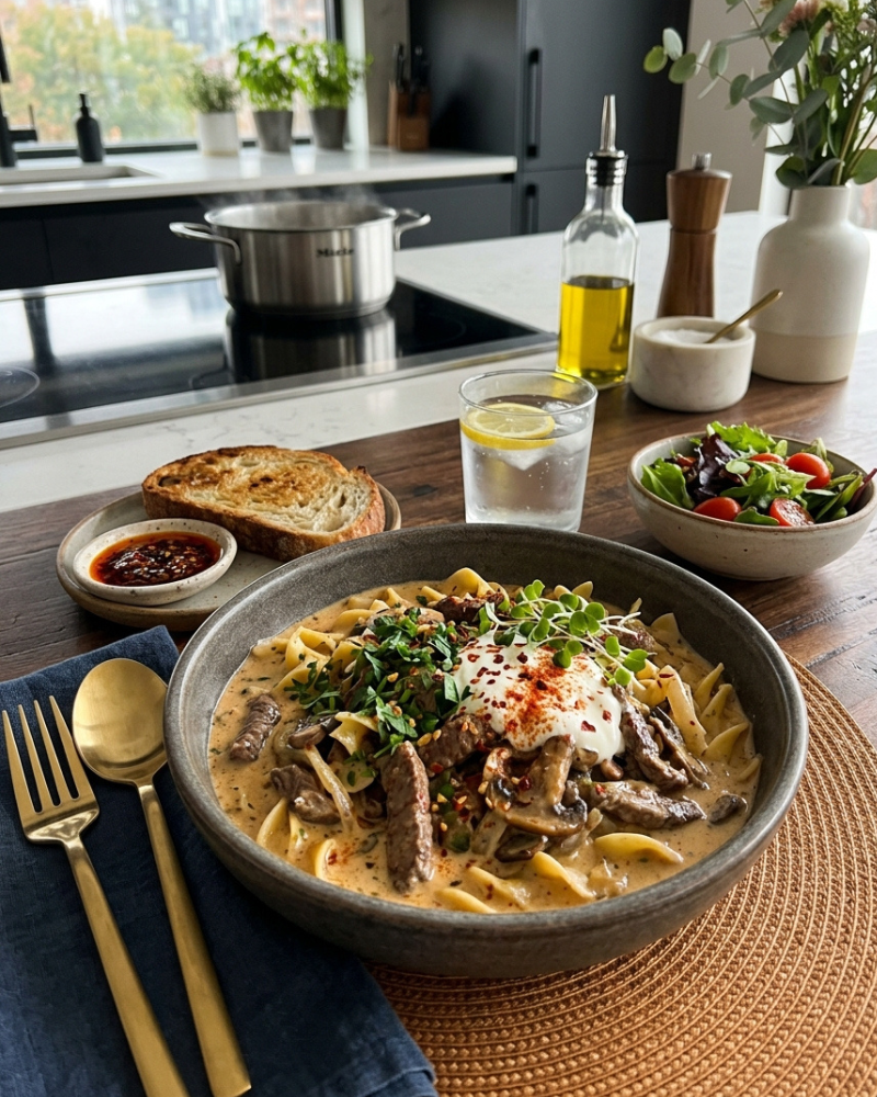 creamy beef stroganoff recipe