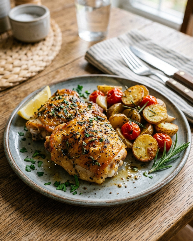 herb baked chicken thighs recipe