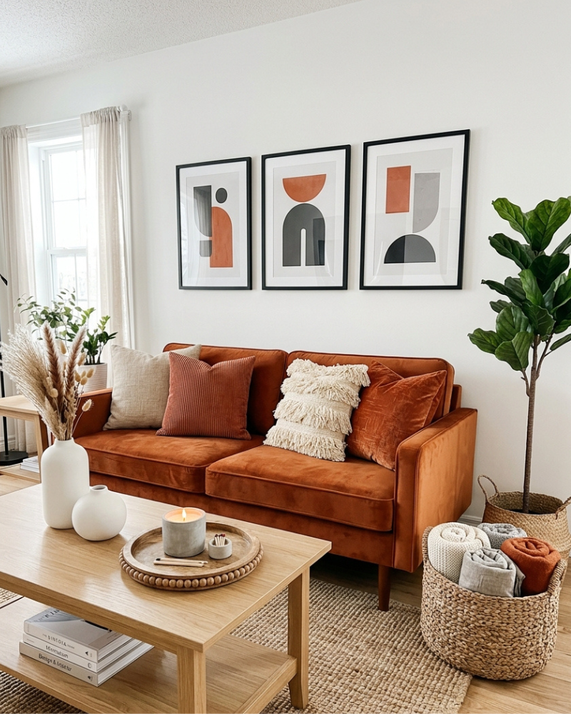affordable home decor:living room texture and details