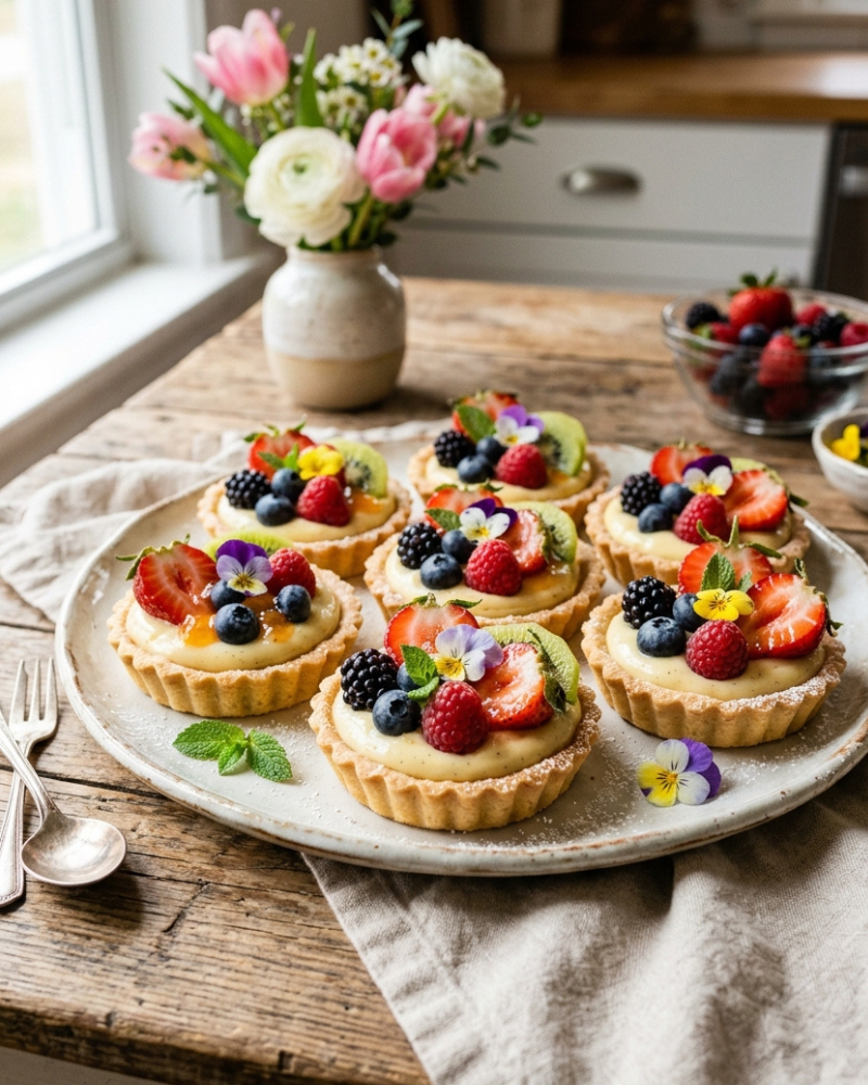 spring fruit tartlets recipe: seasonal dessert