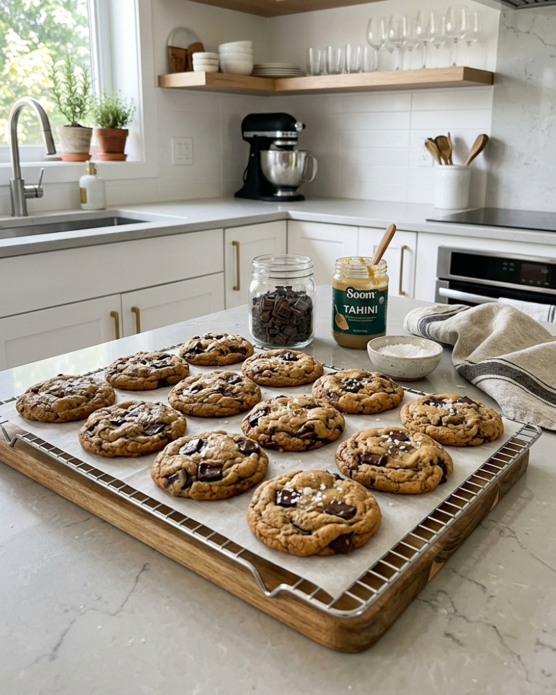 tahini chocolate cookies